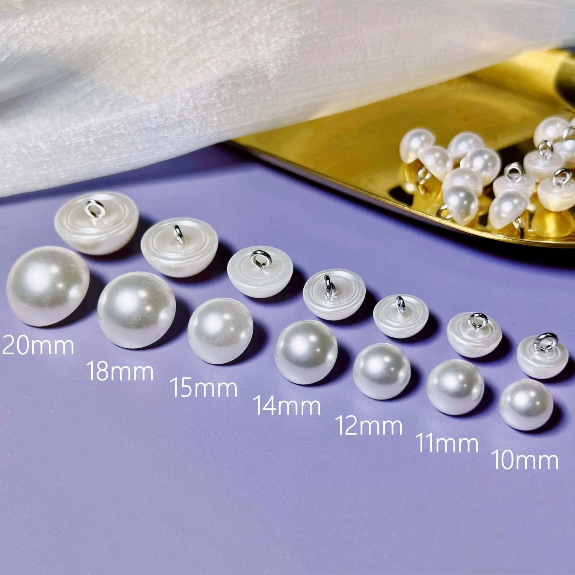 10-20mm Plastic Mushroom Buttons for Shirts Cheongsam Dresses 100pcs