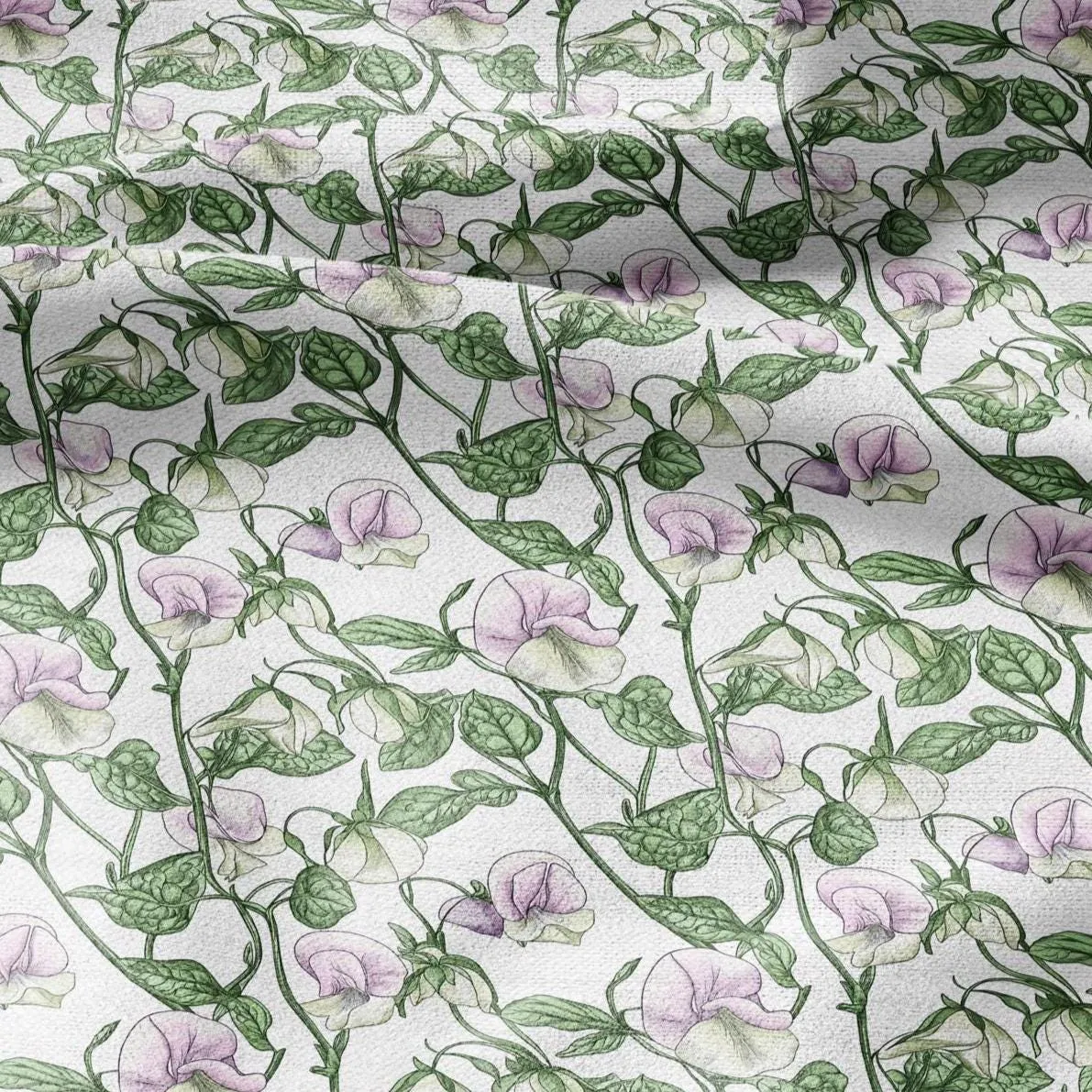 100% LINEN Sweet PEA print fabric 2284