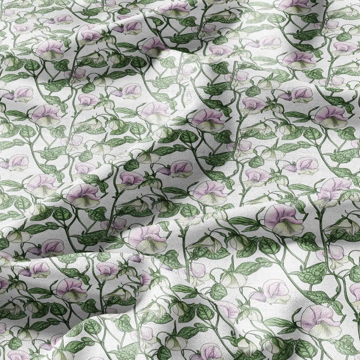 100% LINEN Sweet PEA print fabric 2284
