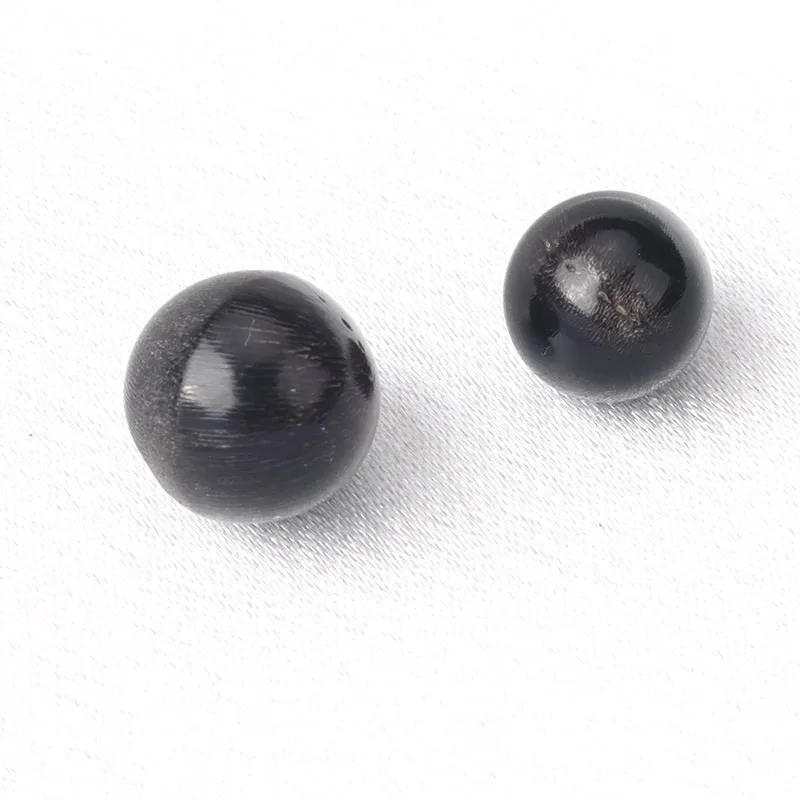 10/11mm Black Coffee Natural Water Buffalo Horn Concealed-Hole Bead Buttons 10pcs