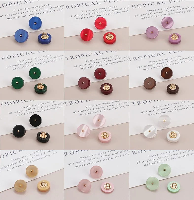 11.5mm Resin Metal Pearlized Shank Hand Sewing Buttons for Shirts 150 Pack