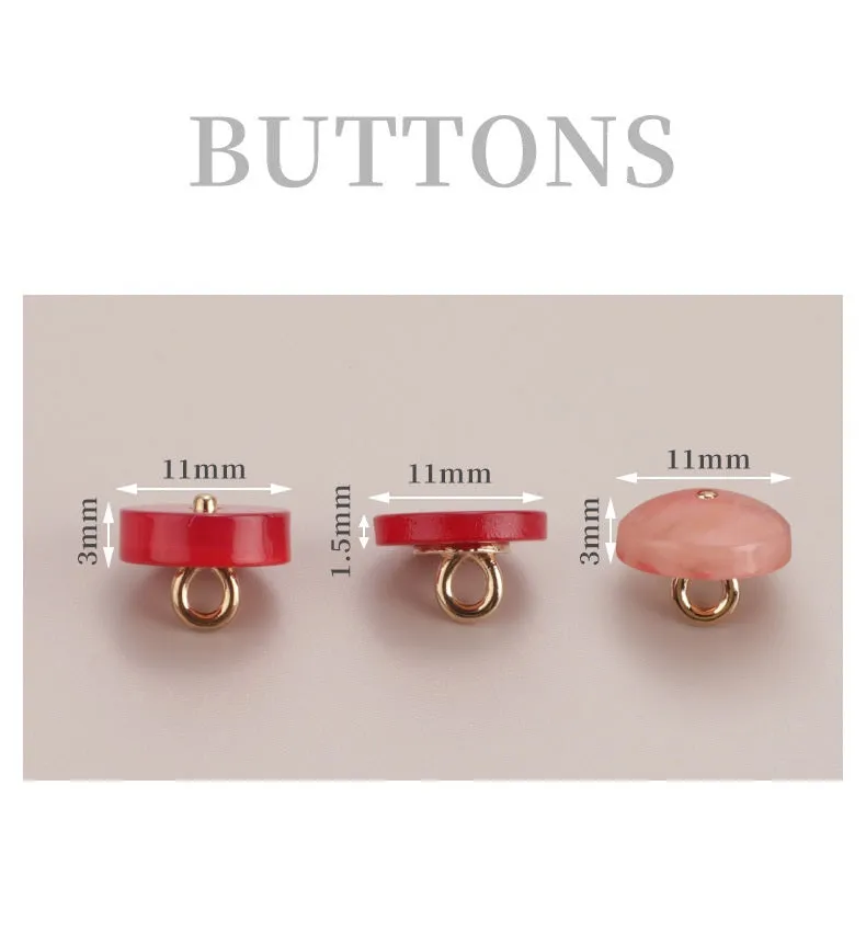 11.5mm Resin Metal Pearlized Shank Hand Sewing Buttons for Shirts 150 Pack