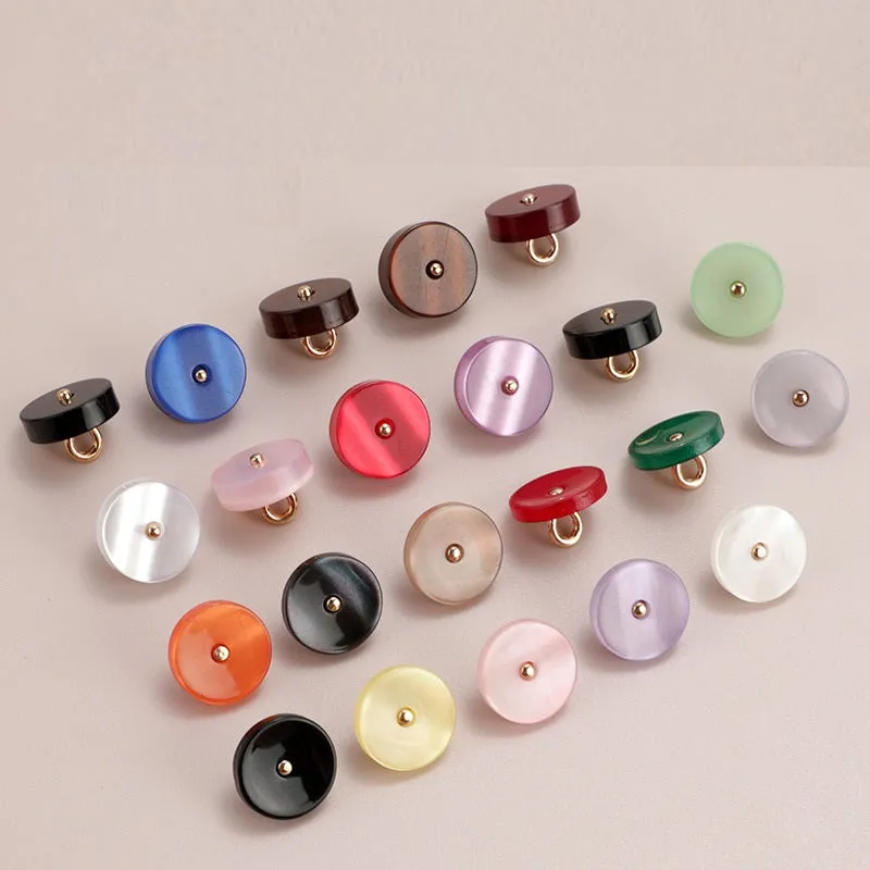11.5mm Resin Metal Pearlized Shank Hand Sewing Buttons for Shirts 150 Pack