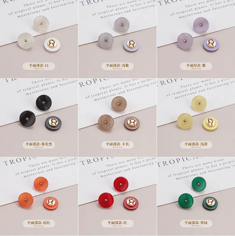 11.5mm Resin Metal Pearlized Shank Hand Sewing Buttons for Shirts 150 Pack