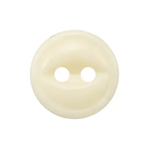 11.5mm Round 2 Hole Ivory Fish Eye Cow Bone Buttons for Polo Shirts 12PCS
