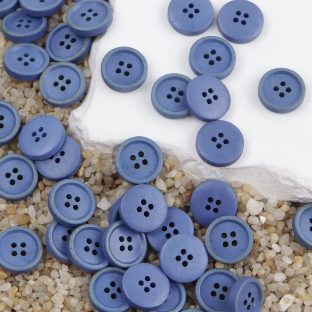 11.5mm Round 4 Hole Black and Brown Cow Bone Buttons for Shirts 12PCS