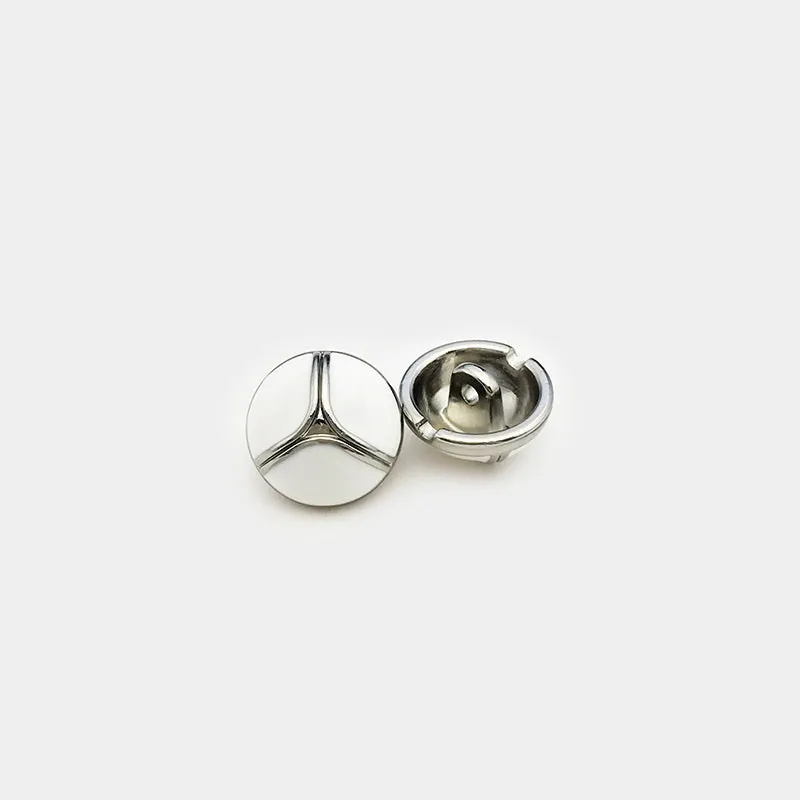 11mm Round White Metal Shirt Cuff Buttons 20pcs