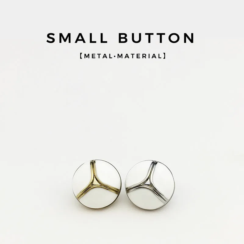11mm Round White Metal Shirt Cuff Buttons 20pcs