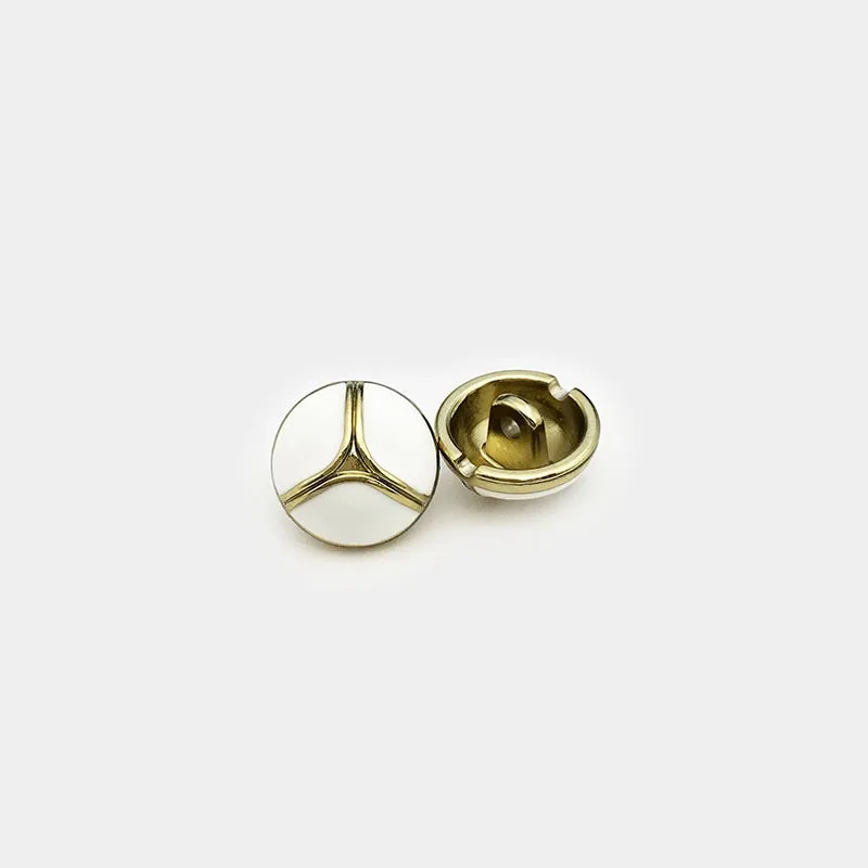 11mm Round White Metal Shirt Cuff Buttons 20pcs
