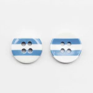 12.5mm Round 4-Hole Striped Resin Buttons for Children Clothing 100pcs