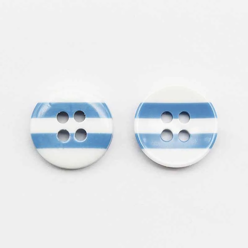 12.5mm Round 4-Hole Striped Resin Buttons for Children Clothing 100pcs