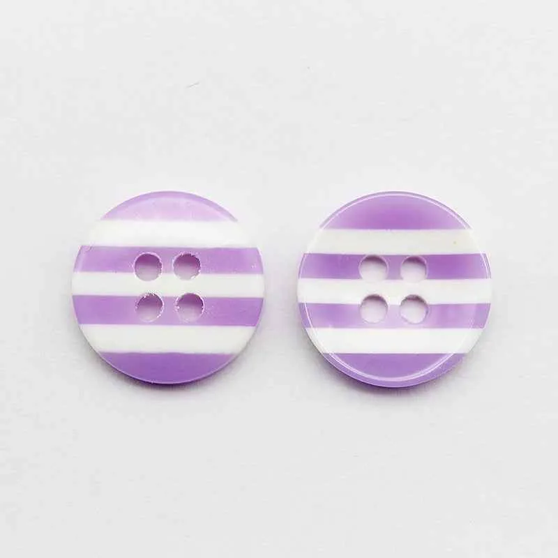 12.5mm Round 4-Hole Striped Resin Buttons for Children Clothing 100pcs