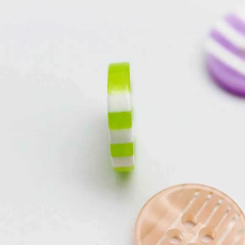 12.5mm Round 4-Hole Striped Resin Buttons for Children Clothing 100pcs
