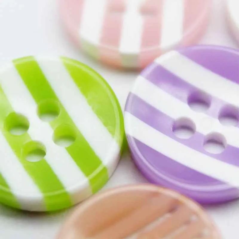 12.5mm Round 4-Hole Striped Resin Buttons for Children Clothing 100pcs