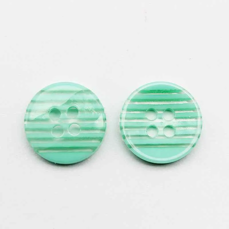 12.5mm Round 4-Hole Striped Resin Buttons for Children Clothing 100pcs