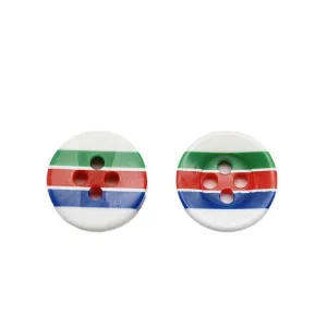 12mm Round 4-Hole Candy Color Striped Resin Buttons 100pcs