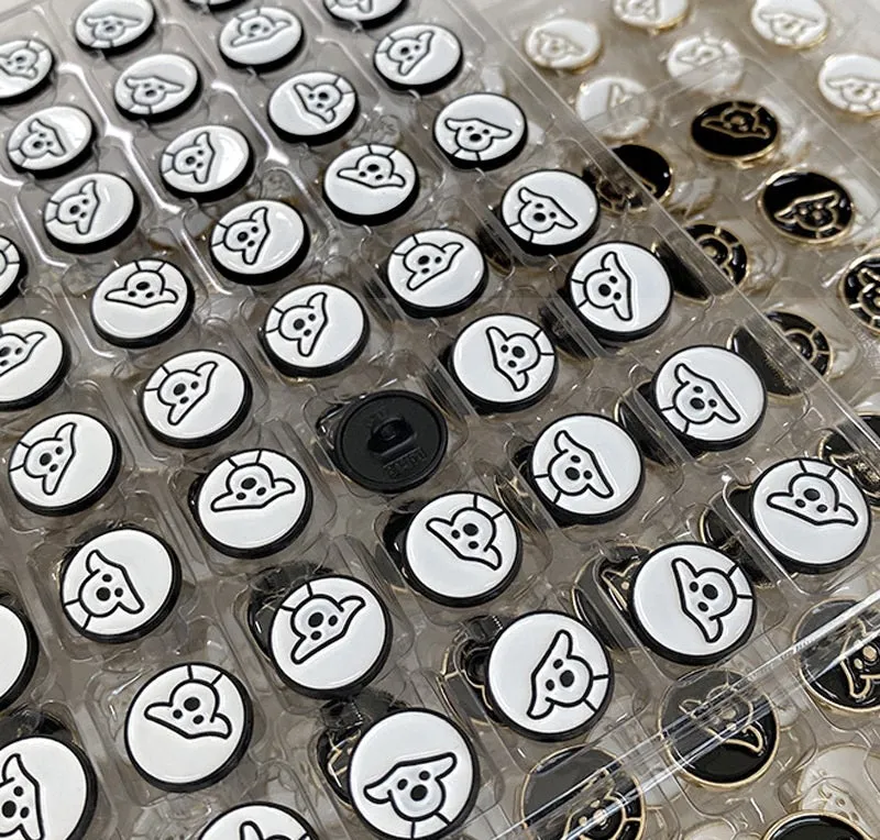 12mm Round Adorable Puppy Pattern Metal Buttons for Shirts and Knitwear 20pcs