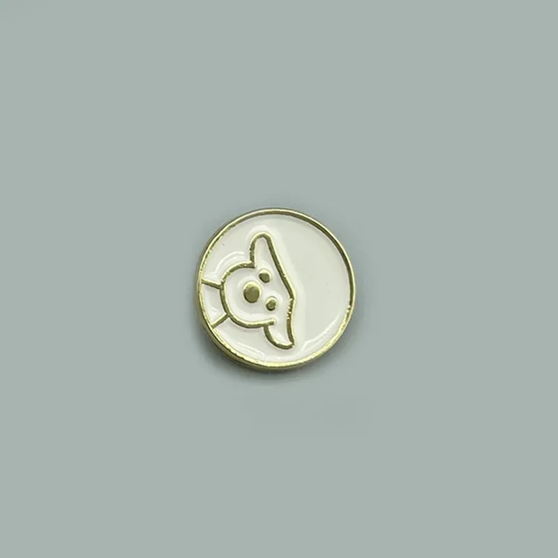 12mm Round Adorable Puppy Pattern Metal Buttons for Shirts and Knitwear 20pcs
