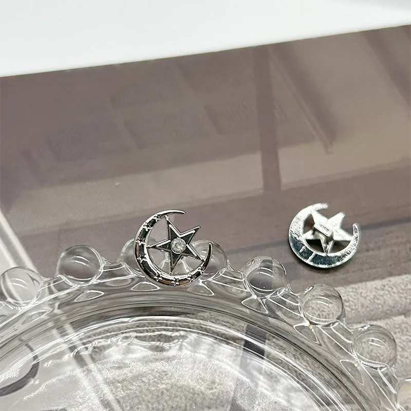 13mm Gold Silver Hollow Moon Diamond Star Metal Buttons for Knit Cardigans Shirts 20PCS