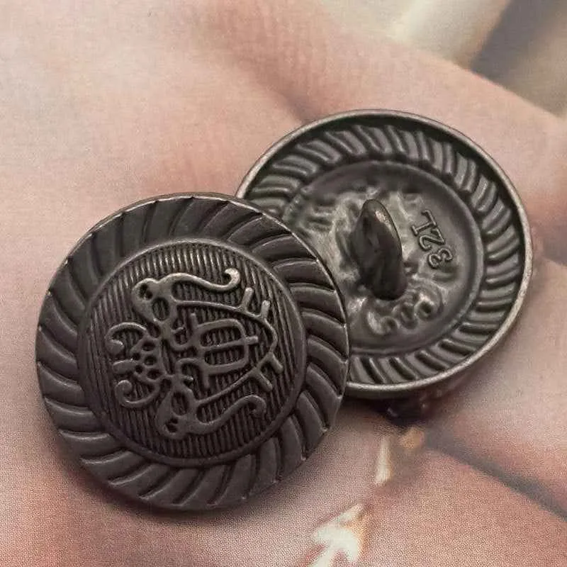32L (20mm) British-Style Vintage Metal Coat Buttons 50PCS