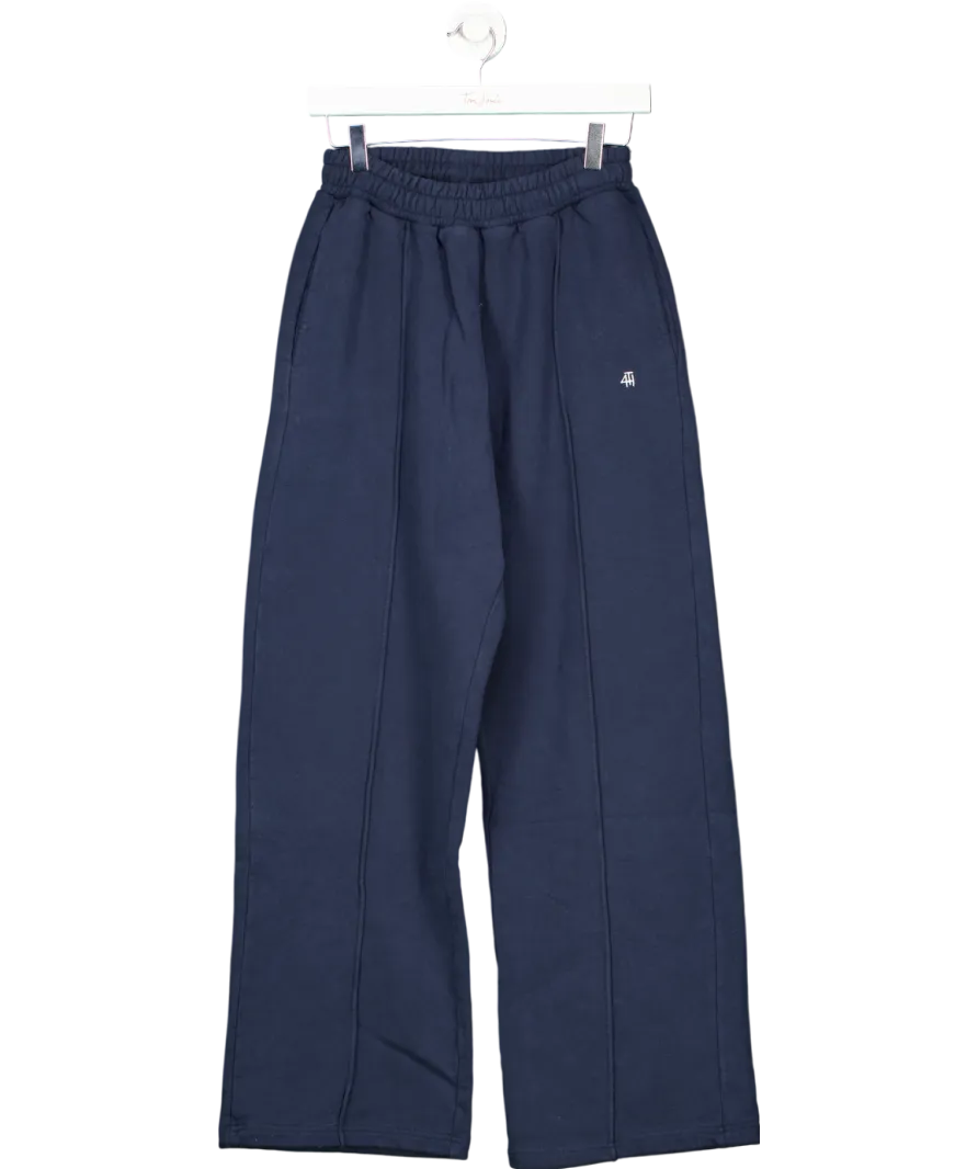 4th & Reckless Blue Navy 4th Wide Leg Branded Joggers- Fergie UK S