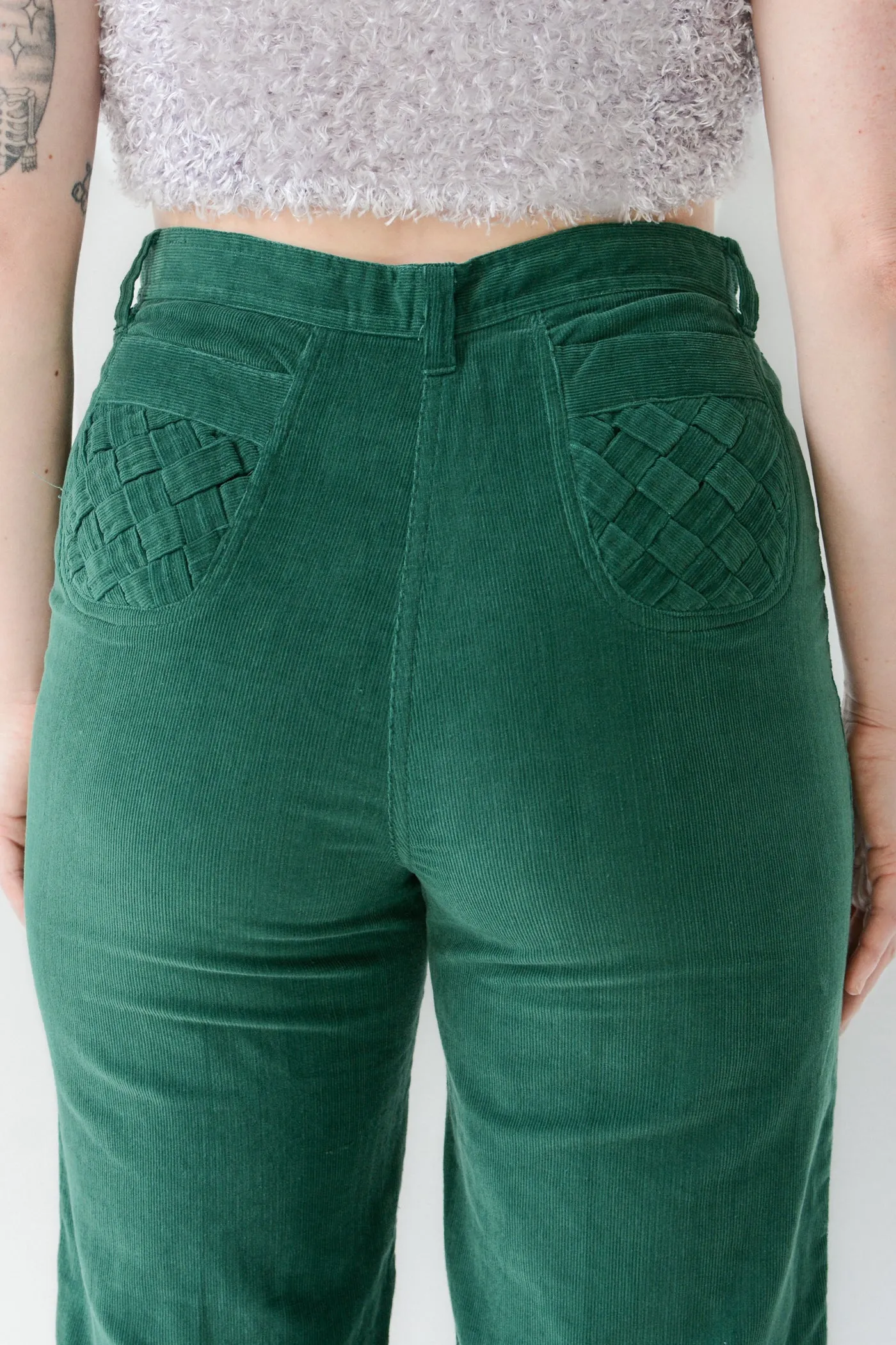 70s Emerald Corduroy Wide Leg Pants