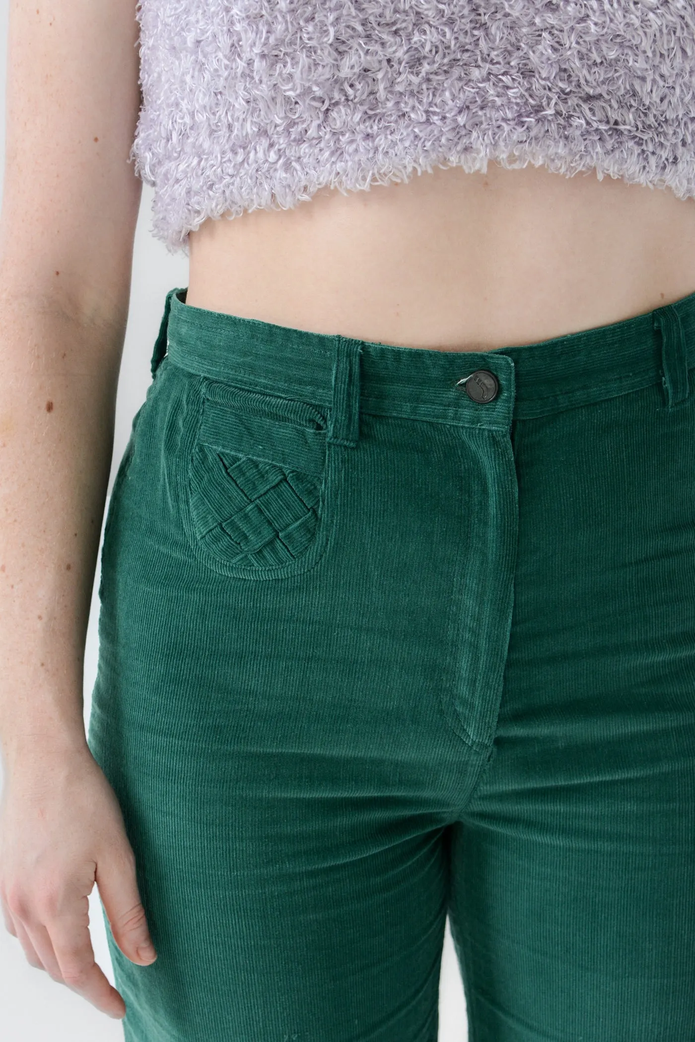 70s Emerald Corduroy Wide Leg Pants