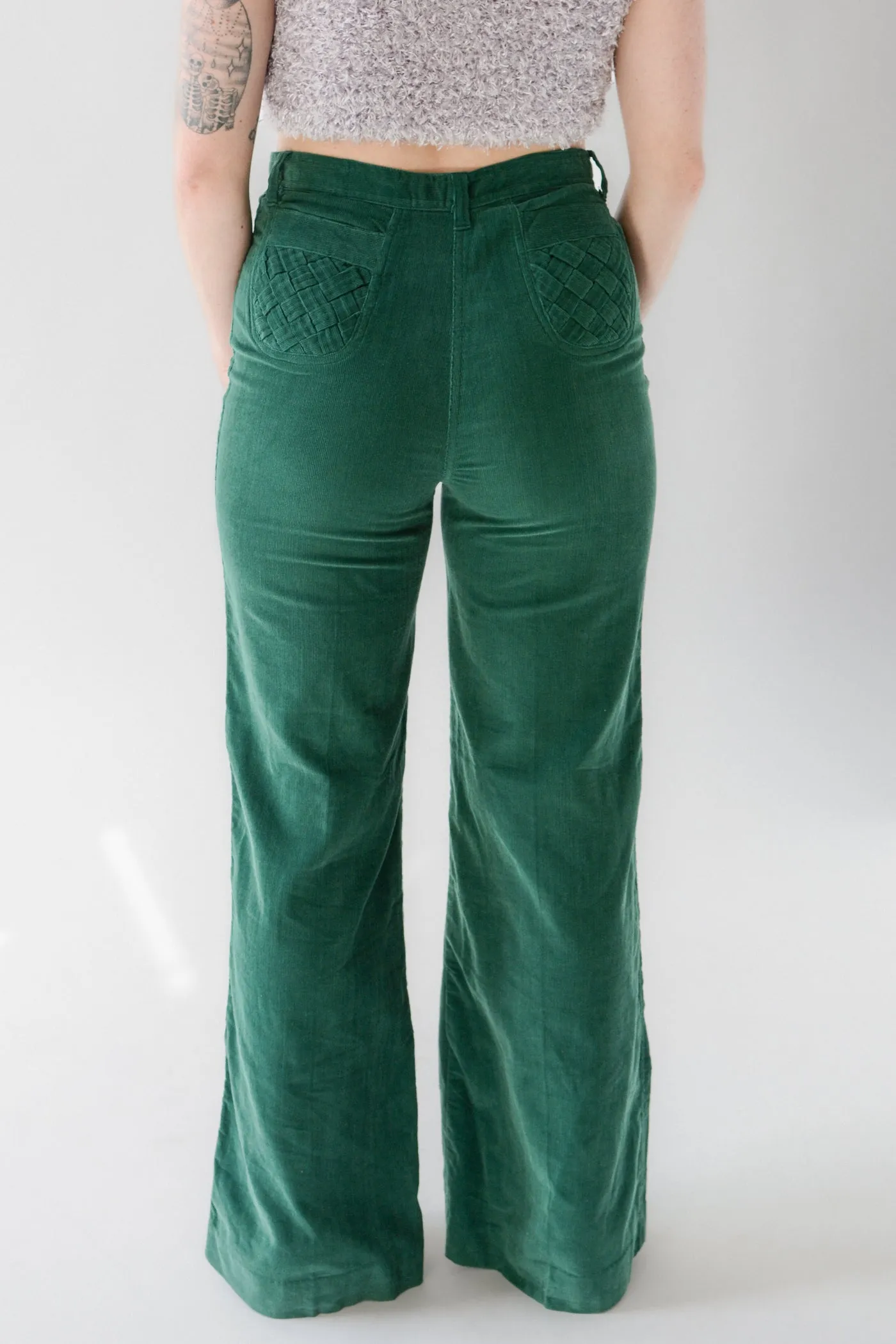 70s Emerald Corduroy Wide Leg Pants