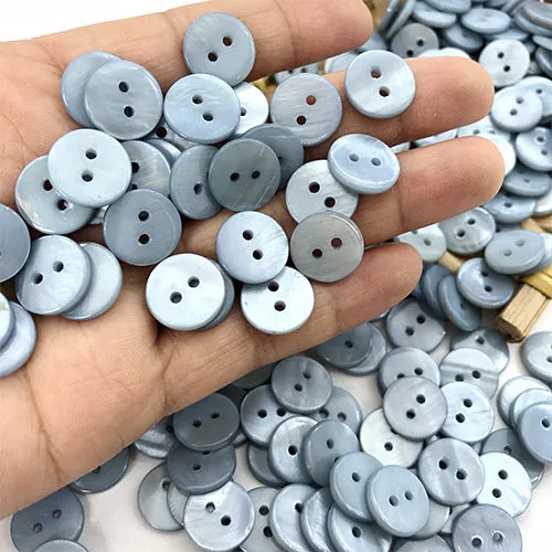 9/10/12.5mm Round 2-Hole Natural Shell Colorful Shirt Buttons 70 Pack