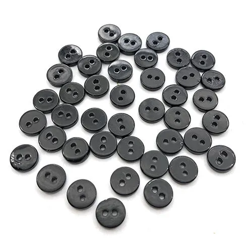 9/10/12.5mm Round 2-Hole Natural Shell Colorful Shirt Buttons 70 Pack