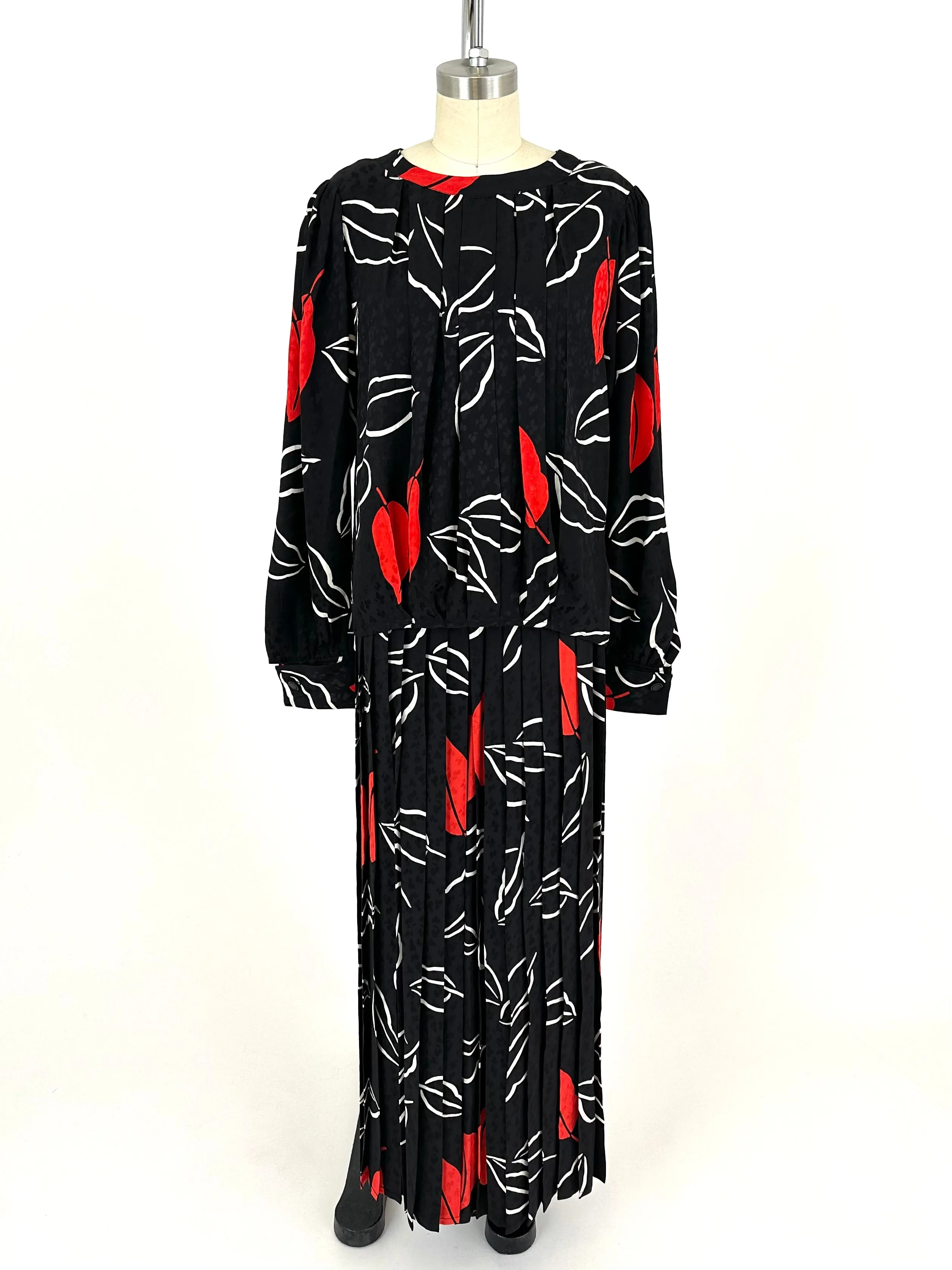 Adolfo Silk Palazzo Pant Set