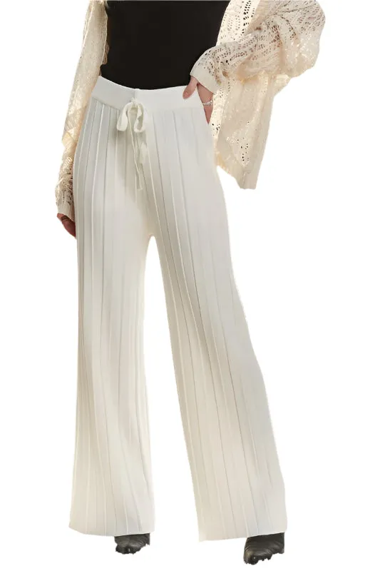 ADORA Tied Wide Leg Knit Pants