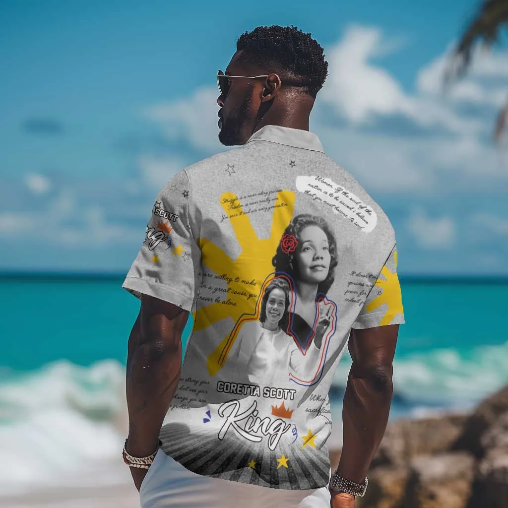 African American Coretta Scott King Hawaiian Shirt Honoring The Legacy Hand Draw Style DT04