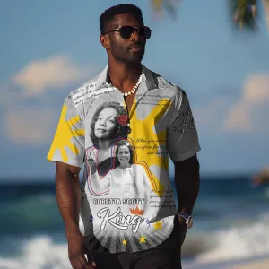 African American Coretta Scott King Hawaiian Shirt Honoring The Legacy Hand Draw Style DT04