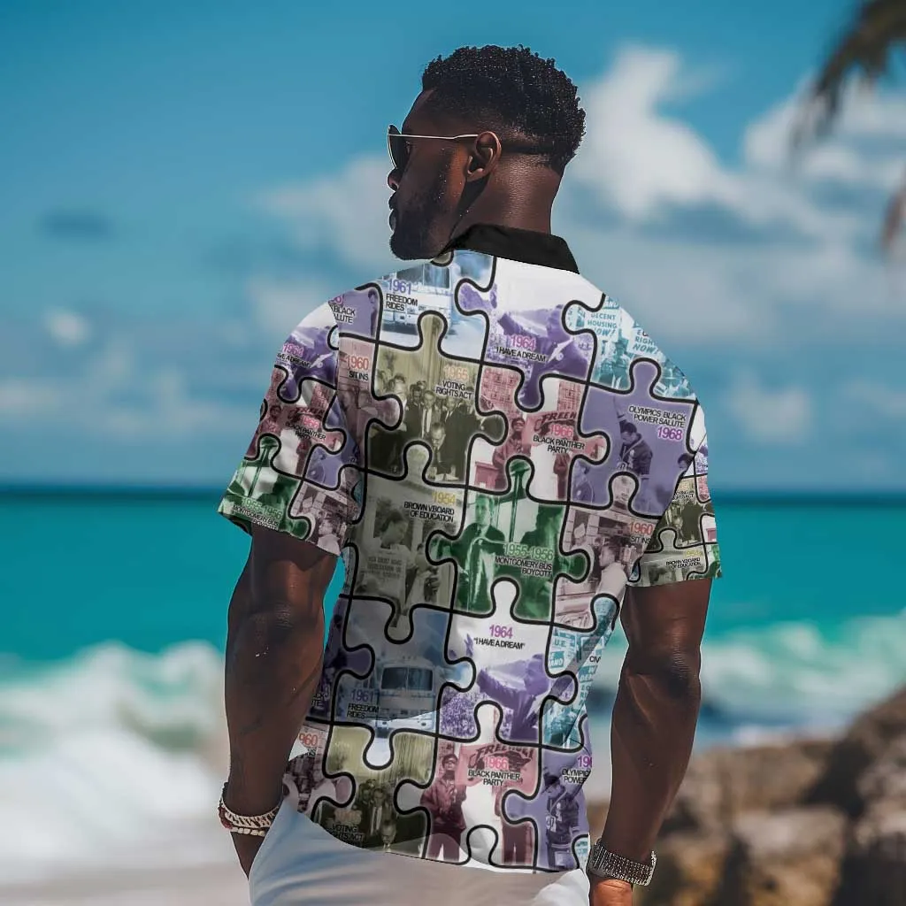 African American Hawaiian Shirt The Civil Rights Journey in Puzzle DT03