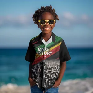 African-American History Month Kid Hawaiian Shirt Black Power Hand Make His-Herstories LT9