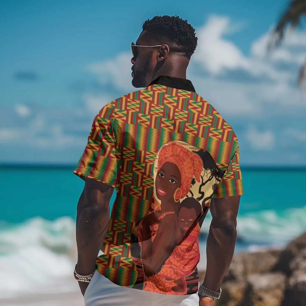 African Happy Mother's Day Hawaiian Shirt Black Mothers Kente Pattern LT15