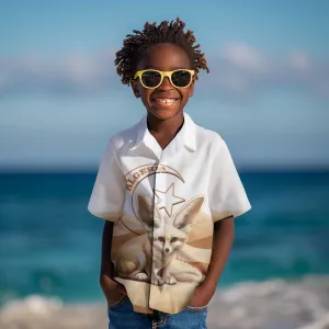 Afro Algeria Fennec Fox Kid Hawaiian Shirt Algerian Sahara Vulpes zerda LT14
