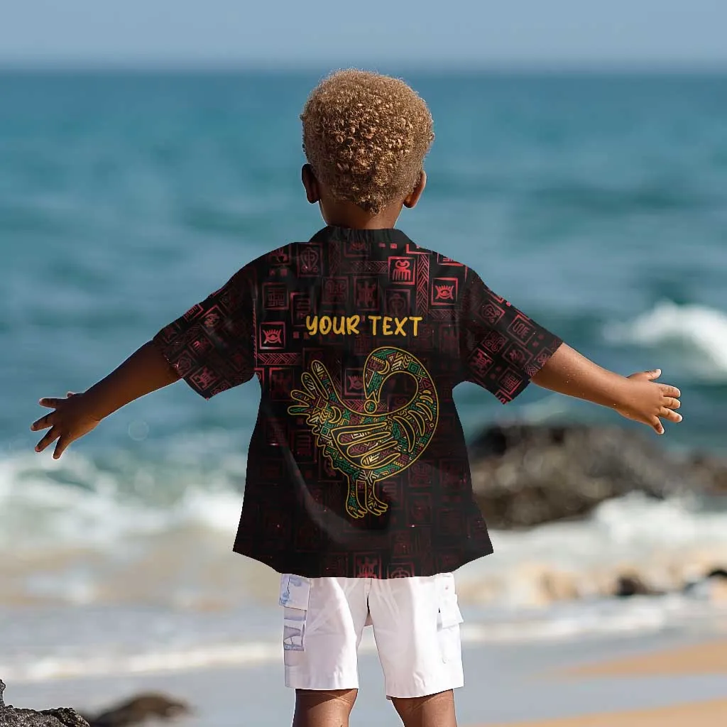Afro-American Culture Kid Hawaiian Shirt Adinkra Sankofa Bird - Cosmic Red LT7