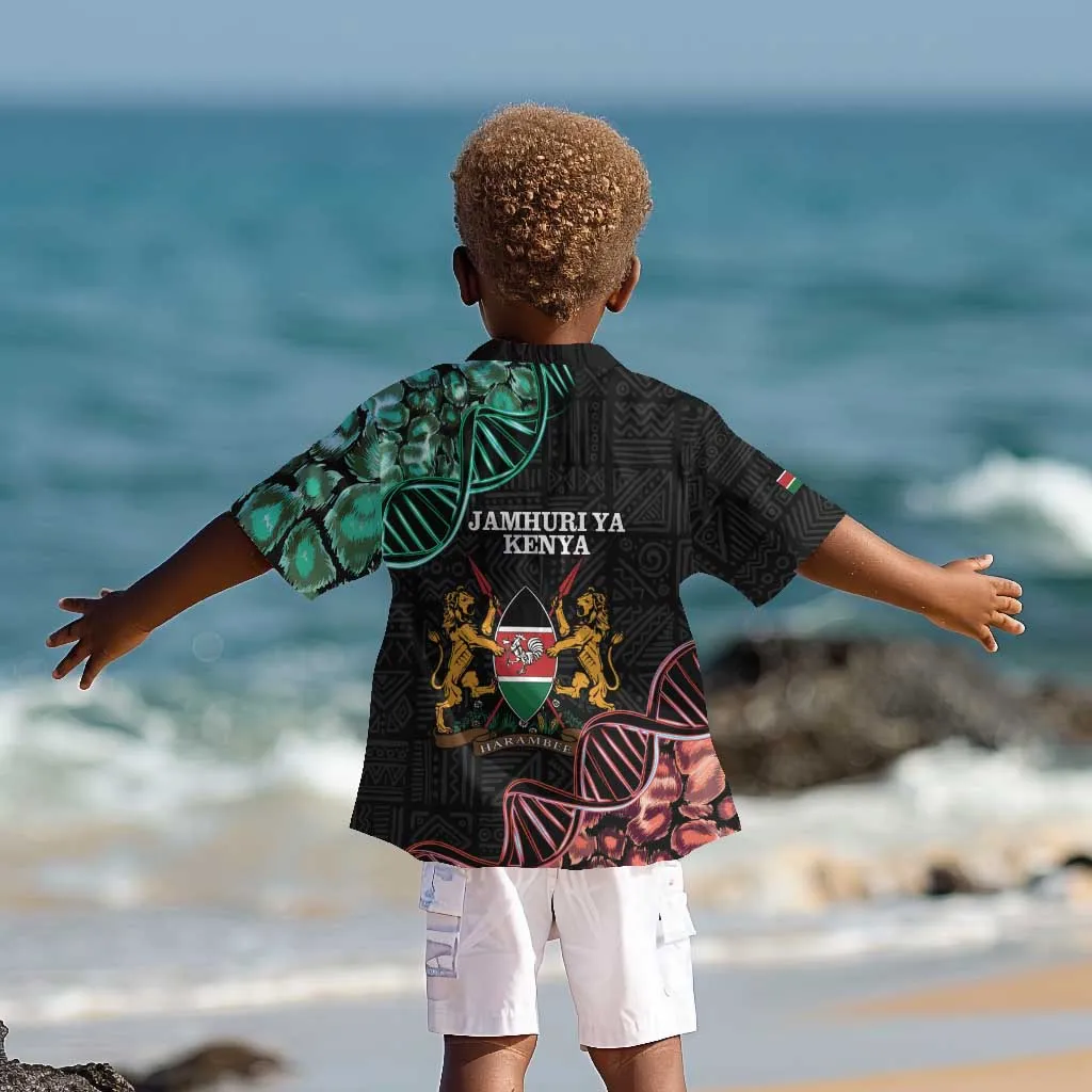 Afro Kenya Kid Hawaiian Shirt Kenyan Is In My DNA - Jamhuri Day LT14