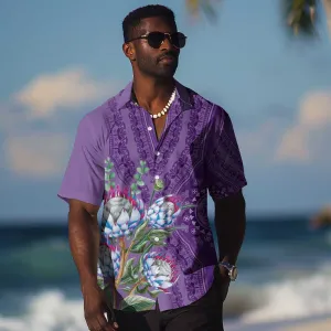 Afro King Proteas Dashiki Motif Hawaiian Shirt Violet Style LT9