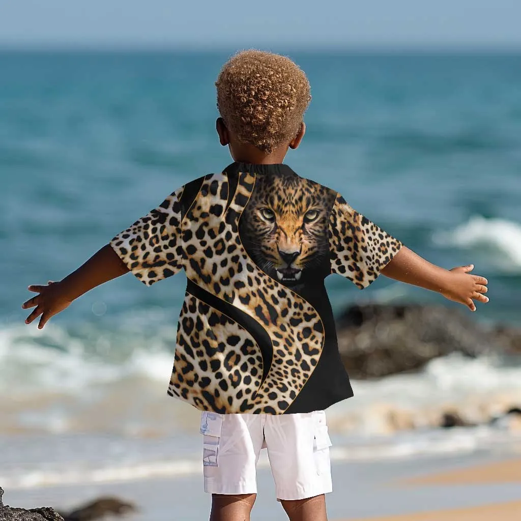 Afro Leopard Skin Pattern Kid Hawaiian Shirt Version 01 LT9