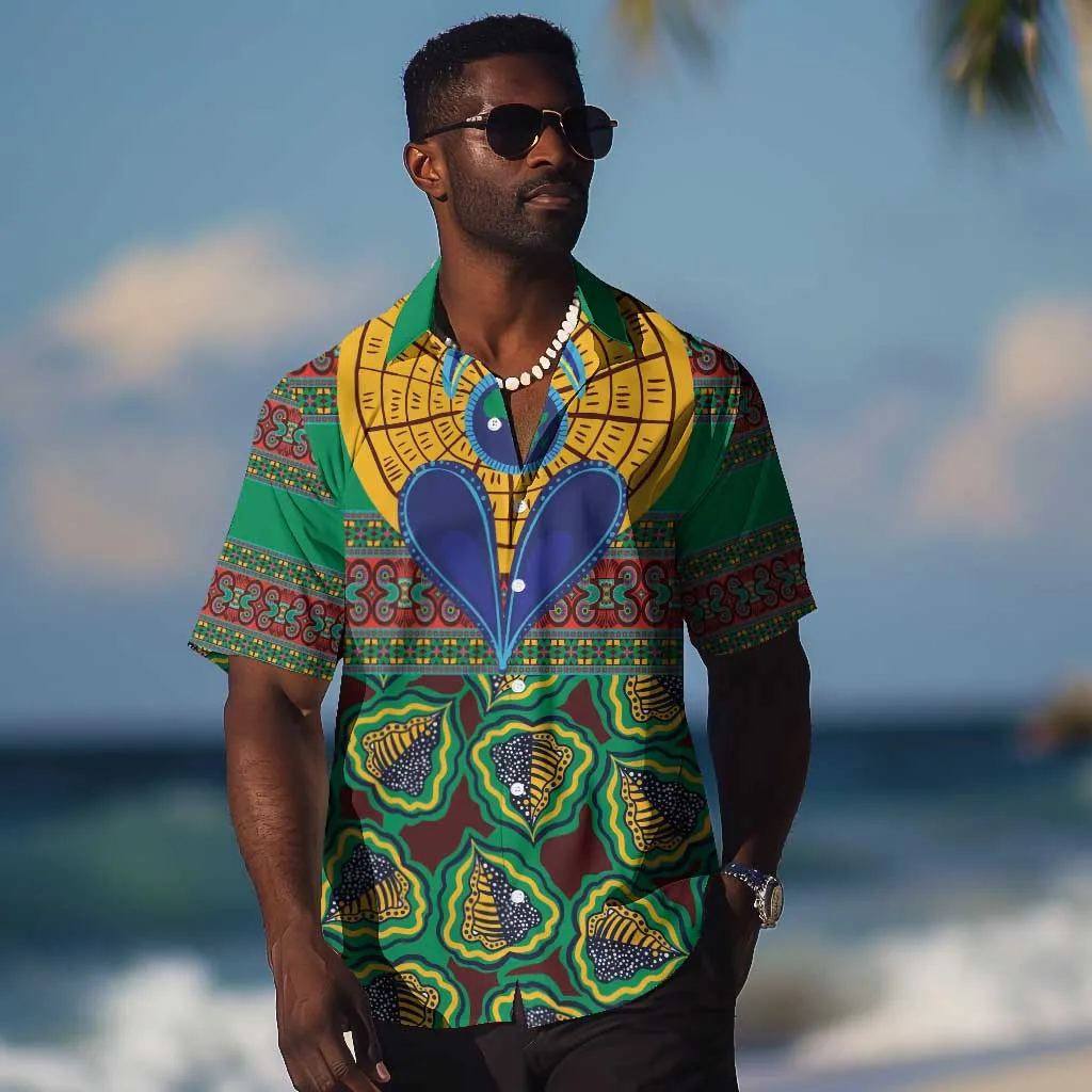Afro Pattern Traditional Kanga Style Hawaiian Shirt LT9