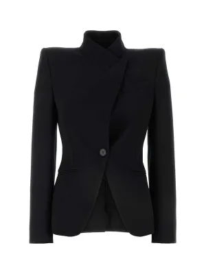 Alexander Mcqueen Black Tailored Jackets