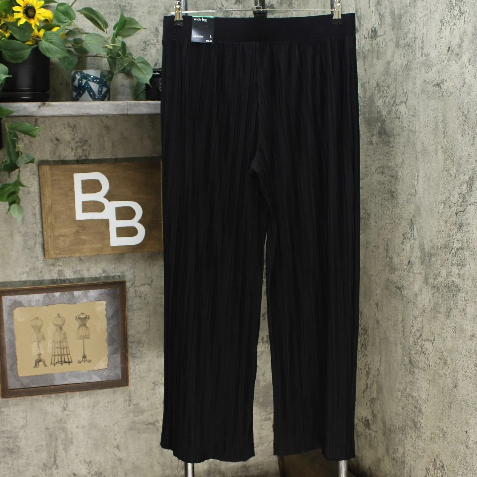 Alfani Women's Wide Leg Pliss Pleated Pants