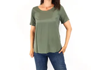 Anna Thomas green silk top size 8