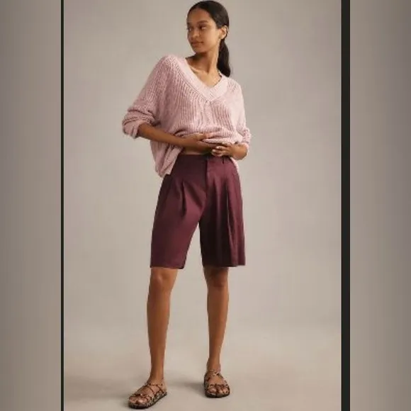 ANTHROPOLOGIE Maeve Avery Pleated Trouser Shorts