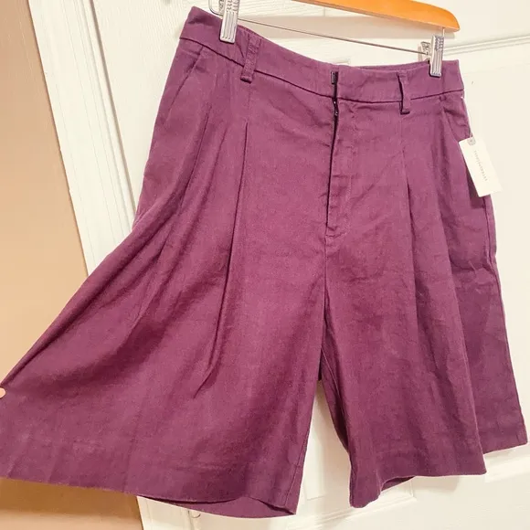 ANTHROPOLOGIE Maeve Avery Pleated Trouser Shorts