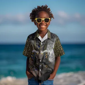 Anubis Kid Hawaiian Shirt Egypt Pattern Black DT02
