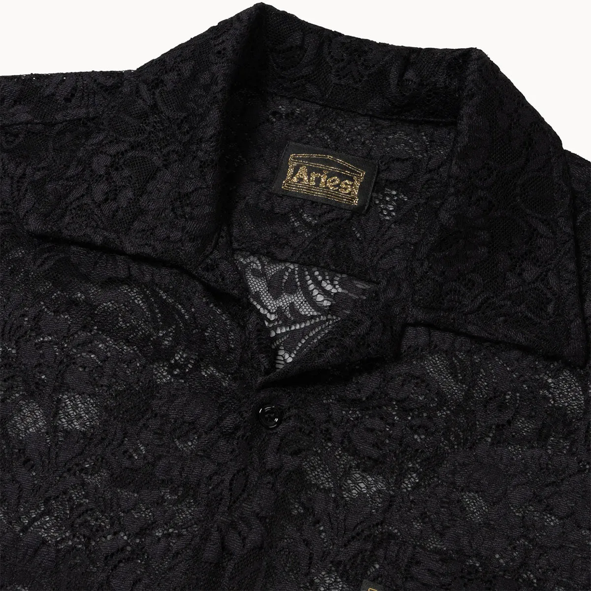 Aries Lace Hawaiian Shirt Black